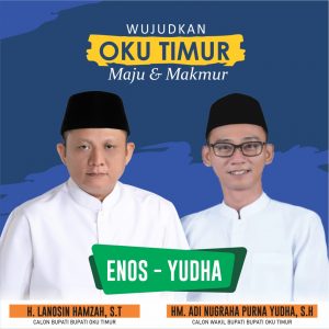 Pasangan Bakal Calon Bupati dan Wakil Bupati Ogan Komering Ulu Timur (OKU Timur) H Lanosin Hamzah ST-HM Adi Nugraha Purna Yudha (Enos-Yudha) (2)