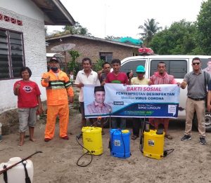 Baksos penyemprotan disinfektan Muhajidin Nur Hasim di Simalungun (2)