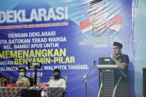 Pilar Saga Ichsan saat menghadiri pengukuhan tim di Pamulang Tangsel Jumat 14 Agustus 2020 (5)